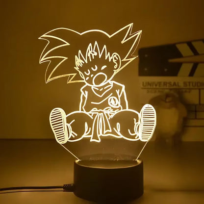 Dragon Ball Z Figure Vegeta Super Saiyan 3D Lamp LED Night Light Figure Monkey King Goku Jiren Broly Anime Table Lamp Gift