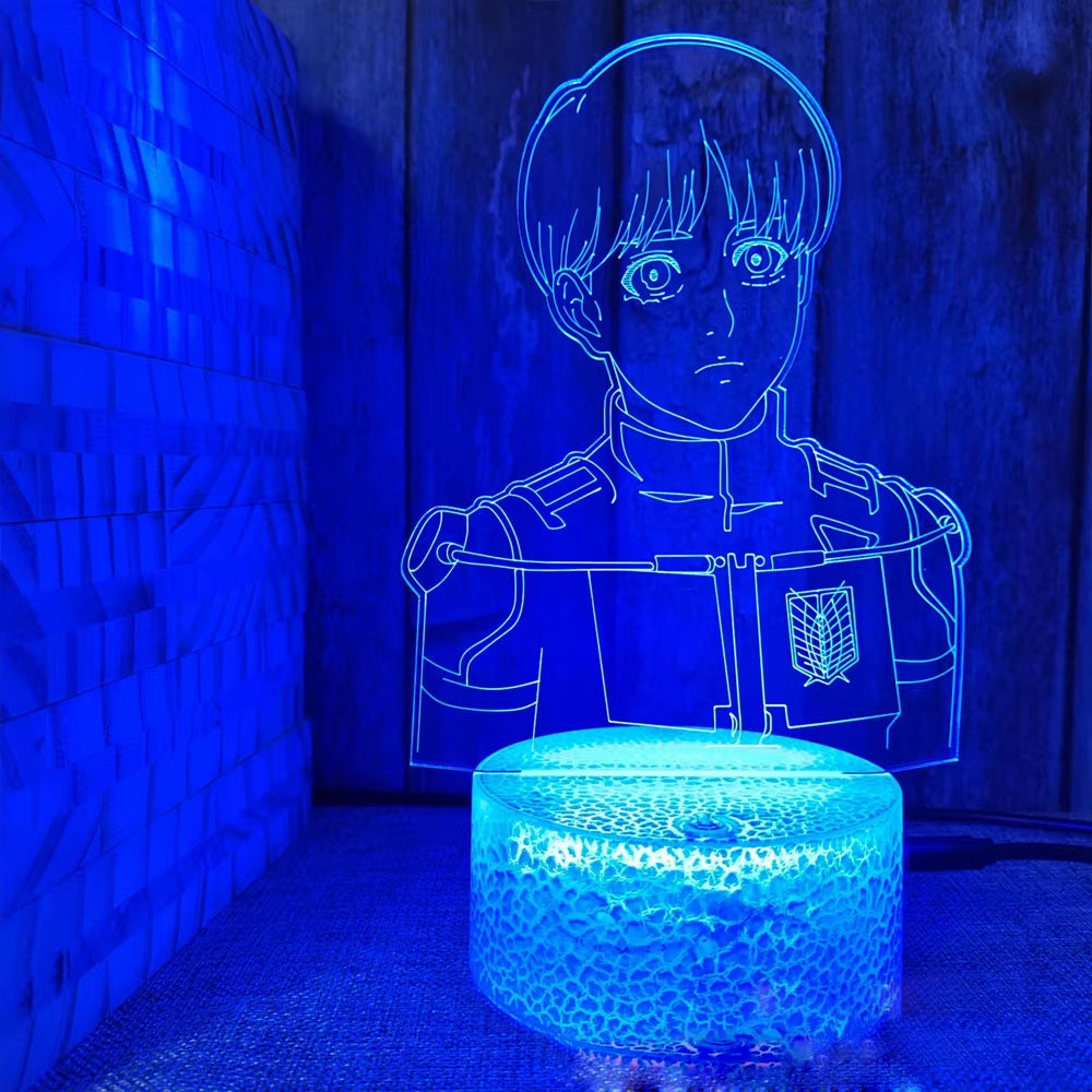 Anime Attack on Titan 3D Gamer Lamp LED Night Light 7/16 Colors Remote Control Home Bedroom Figures Lamps Decorative Night Gifts