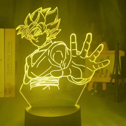 Dragon Ball Z Figure Vegeta Super Saiyan 3D Lamp LED Night Light Figure Monkey King Goku Jiren Broly Anime Table Lamp Gift