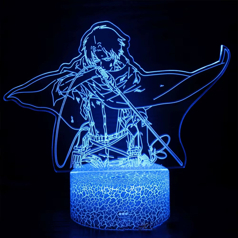 Anime Attack on Titan 3D Gamer Lamp LED Night Light 7/16 Colors Remote Control Home Bedroom Figures Lamps Decorative Night Gifts